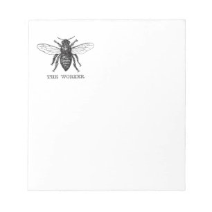 Bee Worker Honey Black Bumblebee Notepad