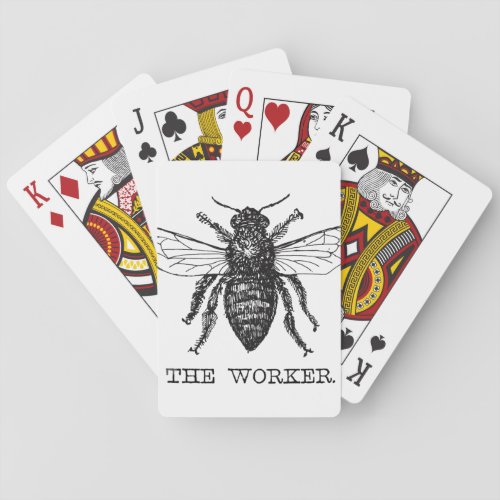 Bee Worker Honey Black Bumblebee Poker Cards