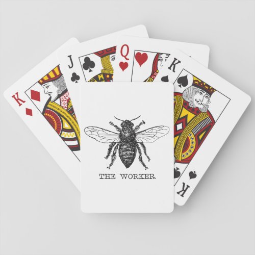 Bee Worker Honey Black Bumblebee Poker Cards