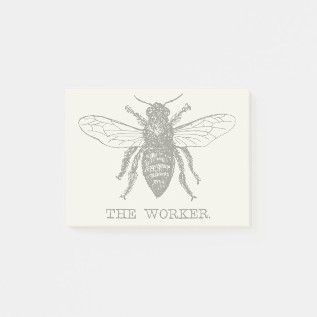 Bee Worker Honey Black Bumblebee Post-it Notes (Front)