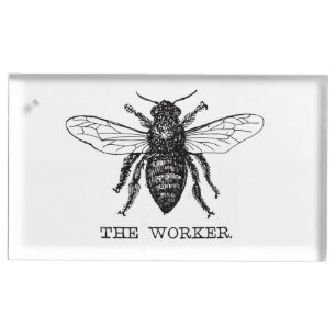 Bee Worker Honey Black Bumblebee Table Card Holder