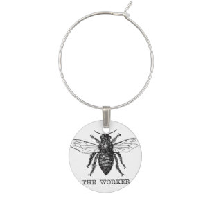 Bee Worker Honey Black Bumblebee Wine Charm