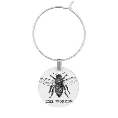 Bee Worker Honey Black Bumblebee Wine Charm