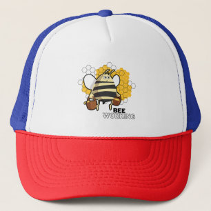 bee working trucker hat