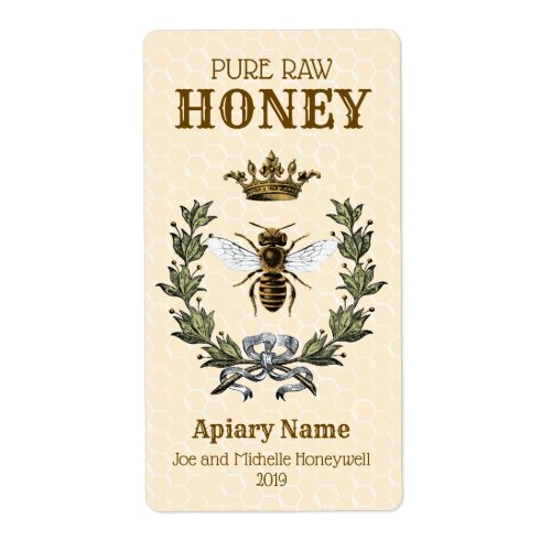 Bee Wreath and Crown Apiary Label
