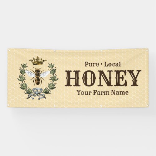 Bee Wreath and Crown Honey Banner