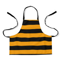 Bee Yellow and Black Striped All-Over Print Apron