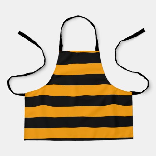 Bee Yellow and Black Striped All_Over Print Apron