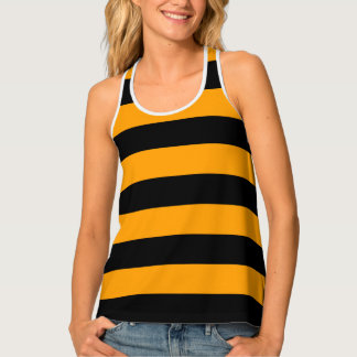 Bee Yellow and Black Striped Women's Tank Top