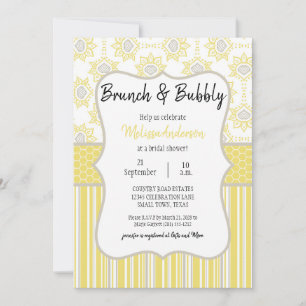 Bee Yellow and Grey Geometric Bridal Brunch