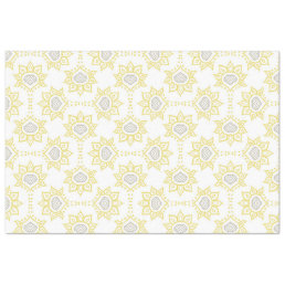 Bee Yellow and Grey Geometric Custom Tissue Paper