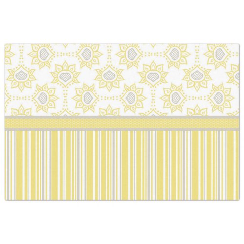 Bee Yellow and Grey Geometric Custom Tissue Paper
