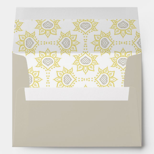 Bee Yellow and Grey Geometric Envelope (Back (Bottom))