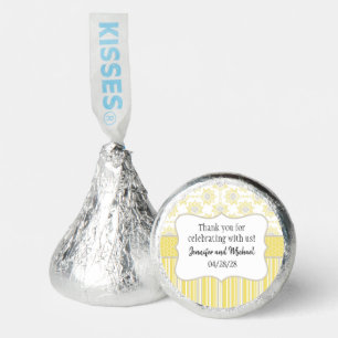 Bee Yellow and Grey Geometric Wedding Hershey®'s Kisses®