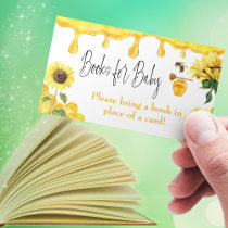 Bee Yellow Honey Floral Book for Baby Shower Game Enclosure Card