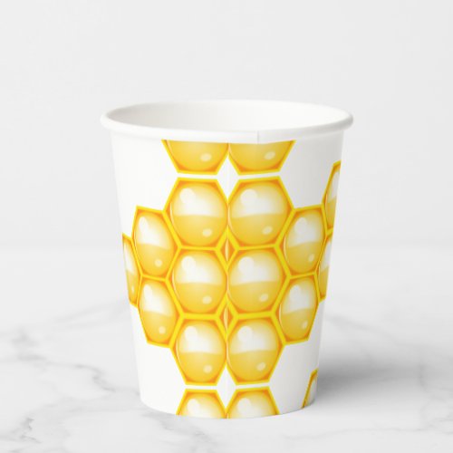 Bee Yellow Honeycomb  Paper Cups