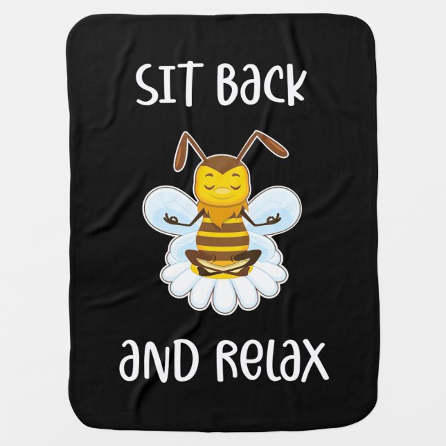 Bee Yoga Sit Back And Relax Baby Blanket (Front)