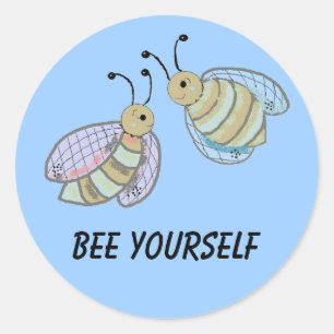 Bee Yourself Classic Round Sticker