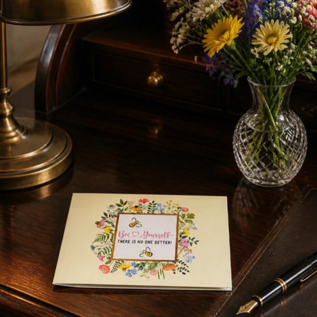 Bee Yourself Motivational Note Card (Creator Uploaded)
