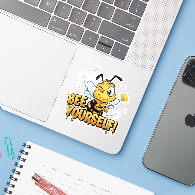 Bee Yourself Sticker (Laptop w/ iPhone)