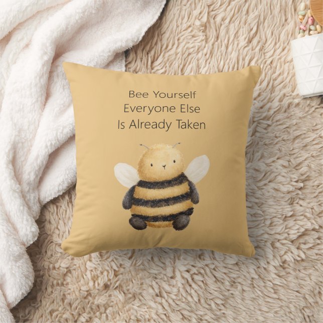 Bee Yourself  Throw Pillow (Blanket)
