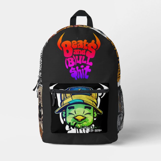 "Beeat$andBull$hit"  Printed Backpack (Front)