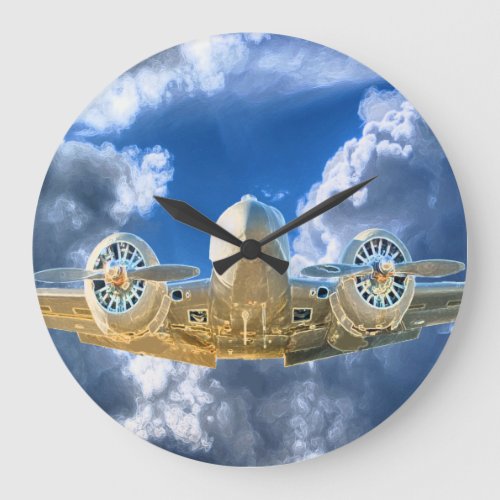 Beech 18 Flying High Design Large Clock
