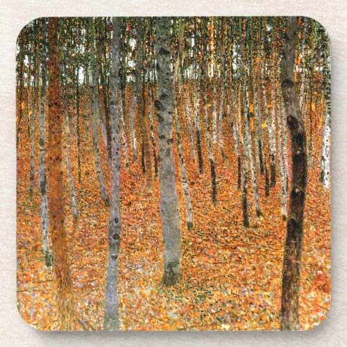 Beech Forest by Gustav Klimt Drink Coaster