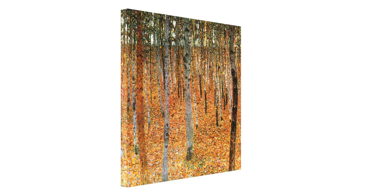 Beech Forest by Gustav Klimt Fine Art Canvas Print | Zazzle