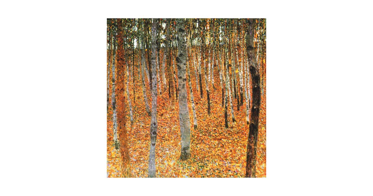 Beech Forest by Gustav Klimt Fine Art Canvas Print | Zazzle