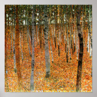 Beech Forest by Gustav Klimt Fine Art Poster Print