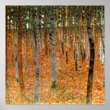 Beech Forest By Gustav Klimt Fine Art Poster Print by GalleryGreats at Zazzle