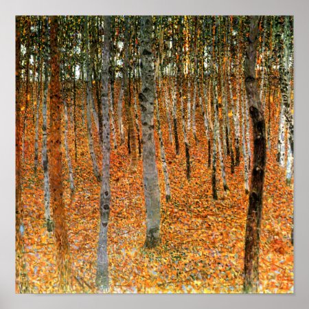 Beech Forest By Gustav Klimt Fine Art Poster Print
