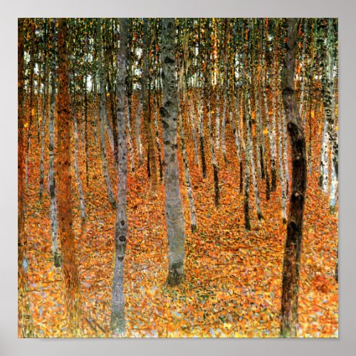 Beech Forest by Gustav Klimt Fine Art Poster Print