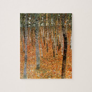 Beech Forest By Gustav Klimt Jigsaw Puzzle by GalleryGreats at Zazzle