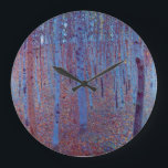 Beech Forest by Gustav Klimt, Vintage Art Nouveau Large Clock<br><div class="desc">Beech Forest (1902) by Gustav Klimt is a vintage Victorian Era Symbolism fine art landscape painting featuring a nature scene. A dark forest with beech trees and leaves at night. About the artist: Gustav Klimt (1862-1918) was an Austrian Symbolist painter and one of the most prominent members of the Vienna...</div>