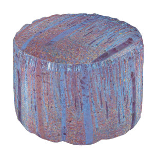 Beech Forest by Gustav Klimt, Vintage Art Nouveau Pouf