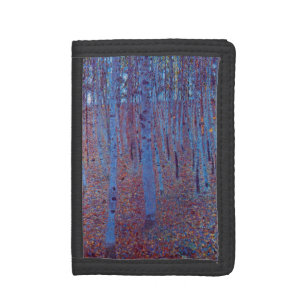Beech Forest by Gustav Klimt, Vintage Art Nouveau Trifold Wallet