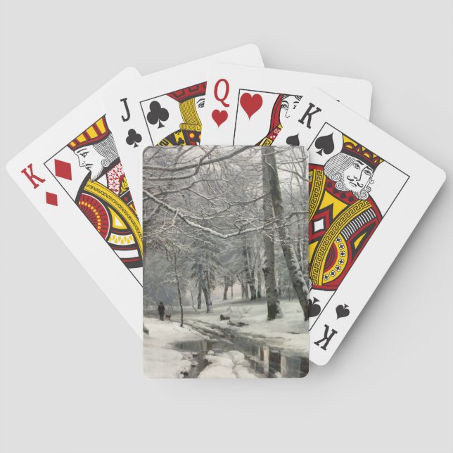 Beech Forest, Winter by Anders Andersen-Lundby Poker Cards (Back)