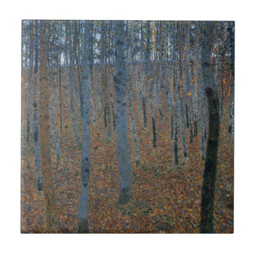 Beech Grove I by Gustav Klimt Ceramic Tile