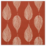 Beech Leaf Chalk Print, Mandarin Orange Fabric