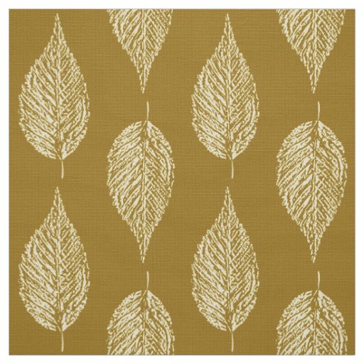 Beech Leaf Chalk Print, Mustard Yellow / Gold Fabric