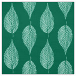 Beech Leaf Chalk Print, Turquoise and Aqua Fabric