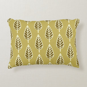 Beech leaf pattern - Camel tan and brown Decorative Pillow