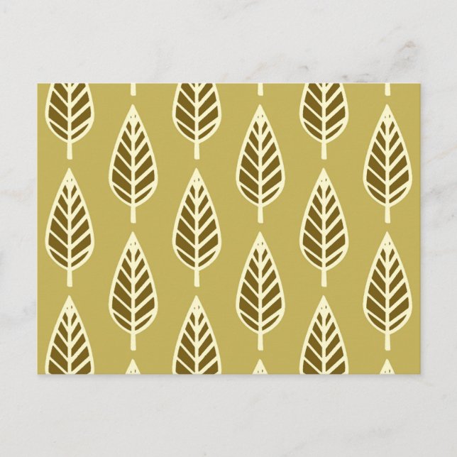 Beech leaf pattern - Camel tan and brown Postcard (Front)