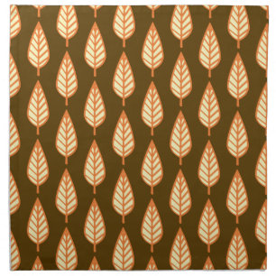 Beech leaf pattern - Orange and brown Napkin
