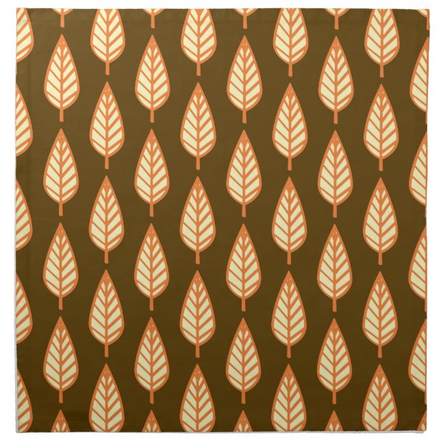 Beech leaf pattern - Orange and brown Napkin (Front)