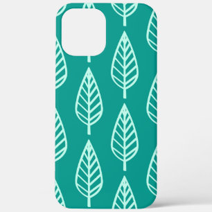 Beech leaf pattern - Peacock and aqua iPhone 12 Pro Max Case