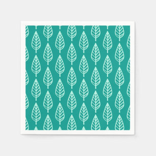 Beech leaf pattern - Peacock and aqua Napkins