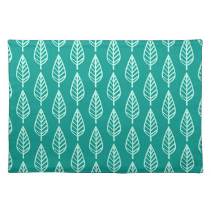 Beech leaf pattern - Peacock and aqua Placemat